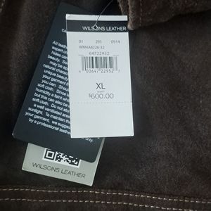 Leather coat with holding